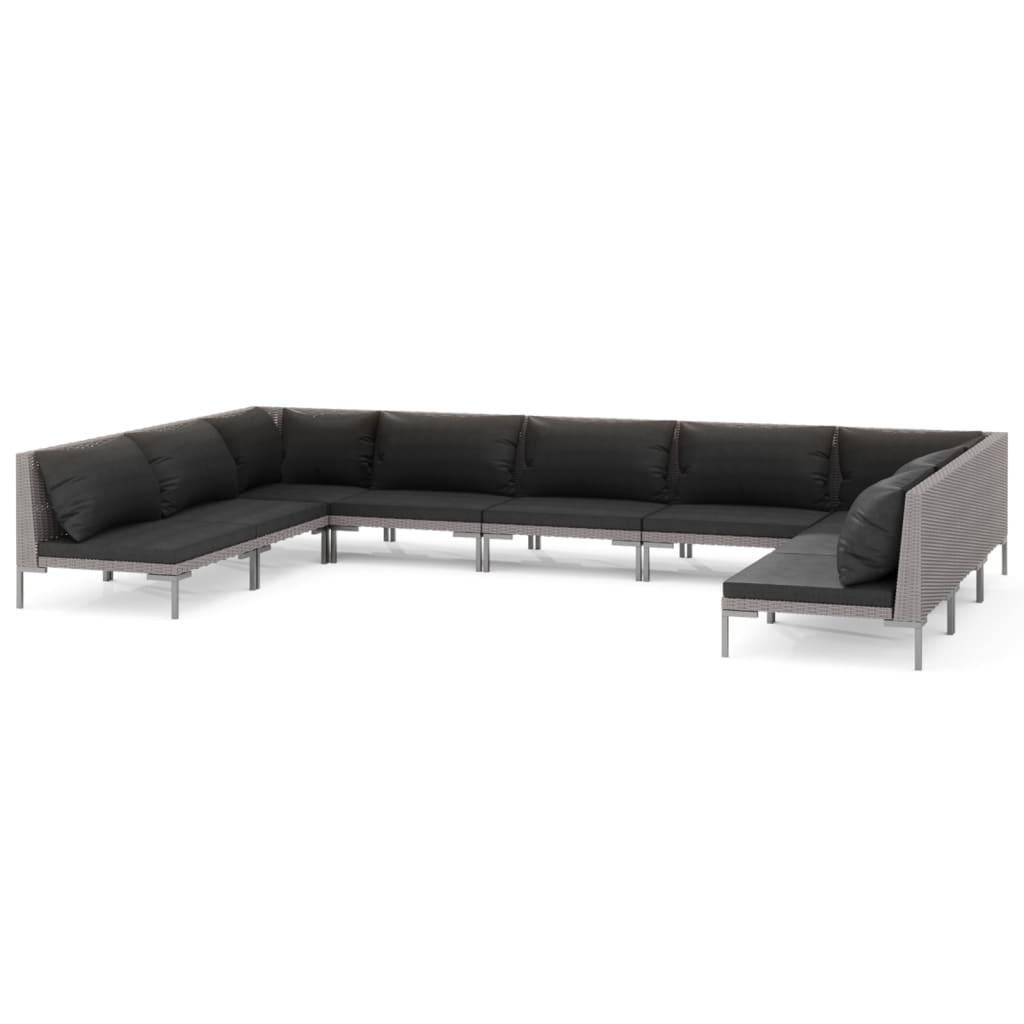 Garden Lounge Set Dark grey, Black