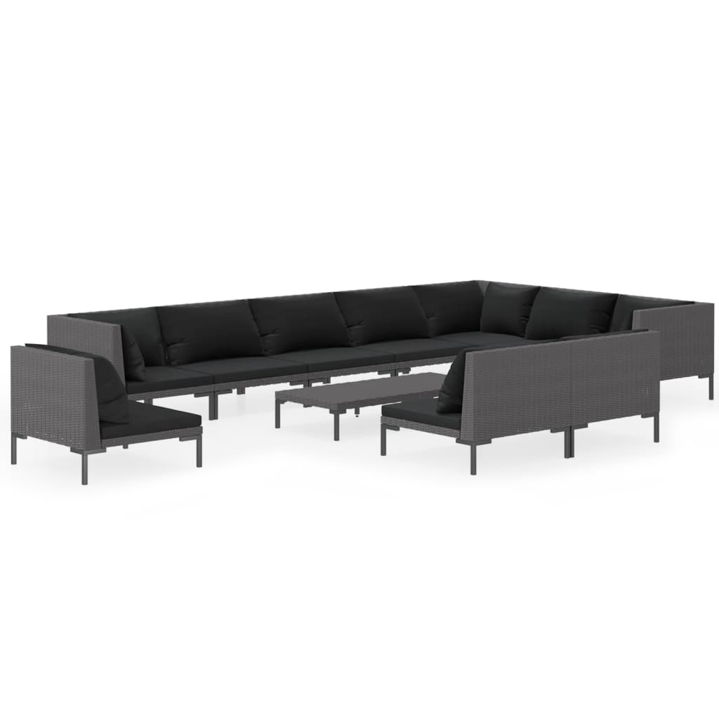 Garden Lounge Set Dark grey, Black