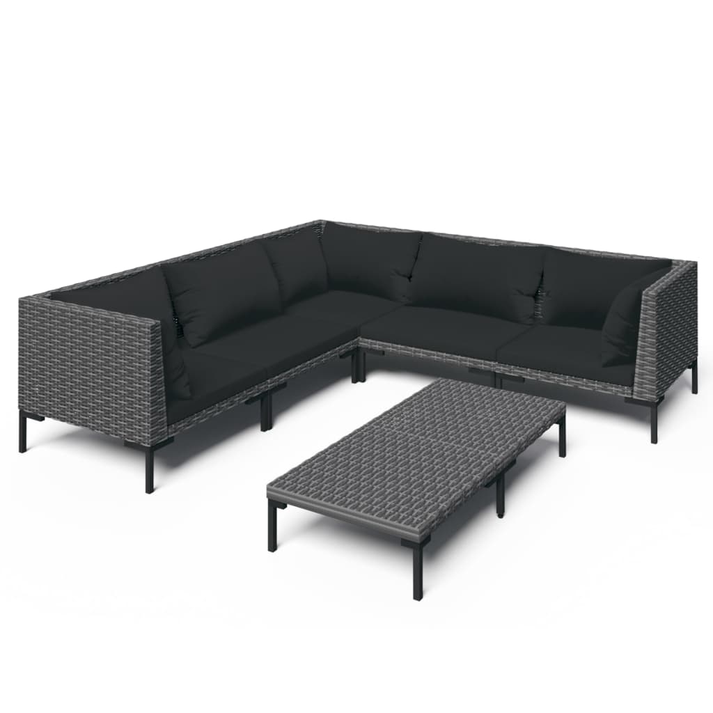 Garden Lounge Set Dark Grey Powder-coated steel Garden Lounge Set