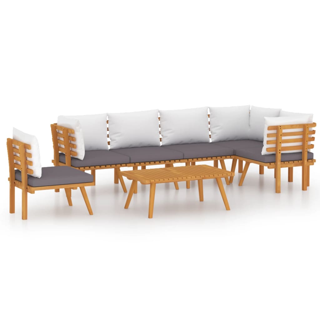 Garden Lounge Set Dark grey Solid Acacia wood Large Modular