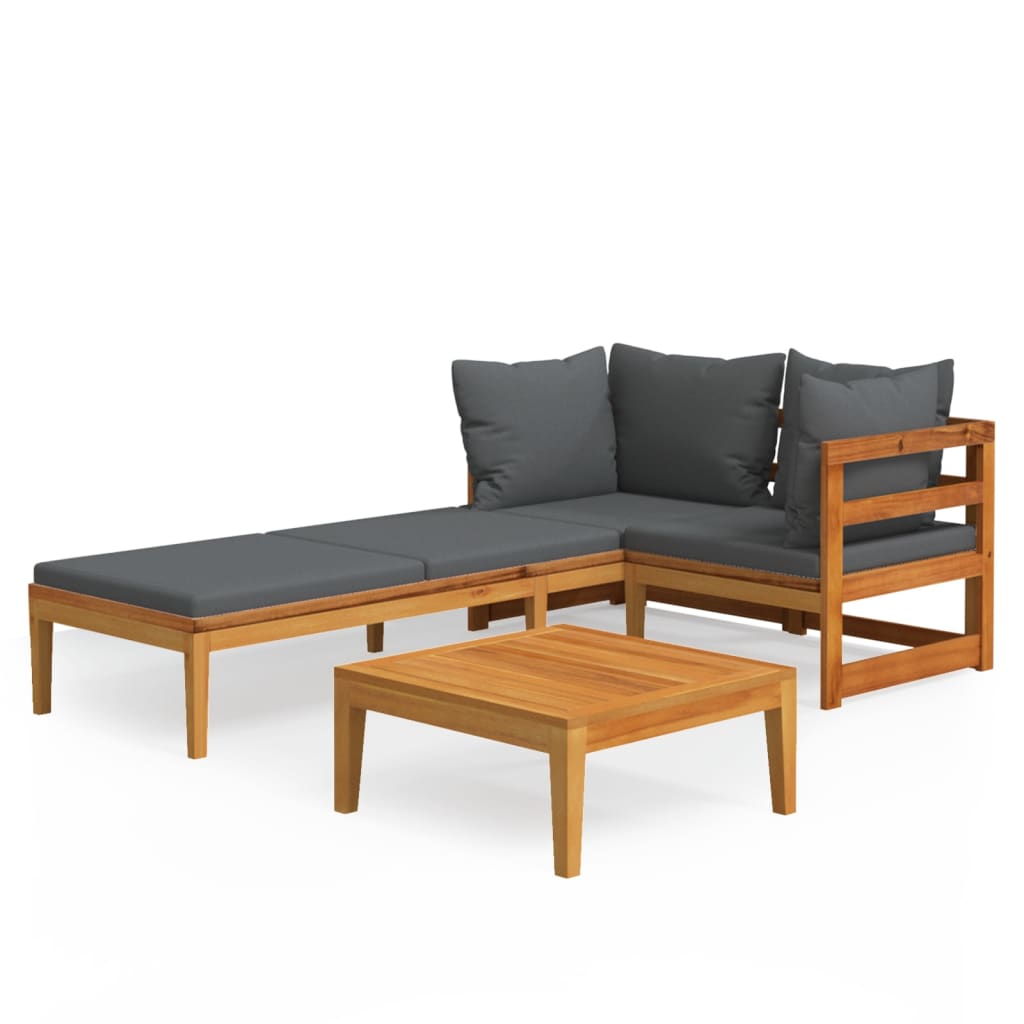 Garden Lounge Set Dark Grey Solid acacia wood Medium Modular