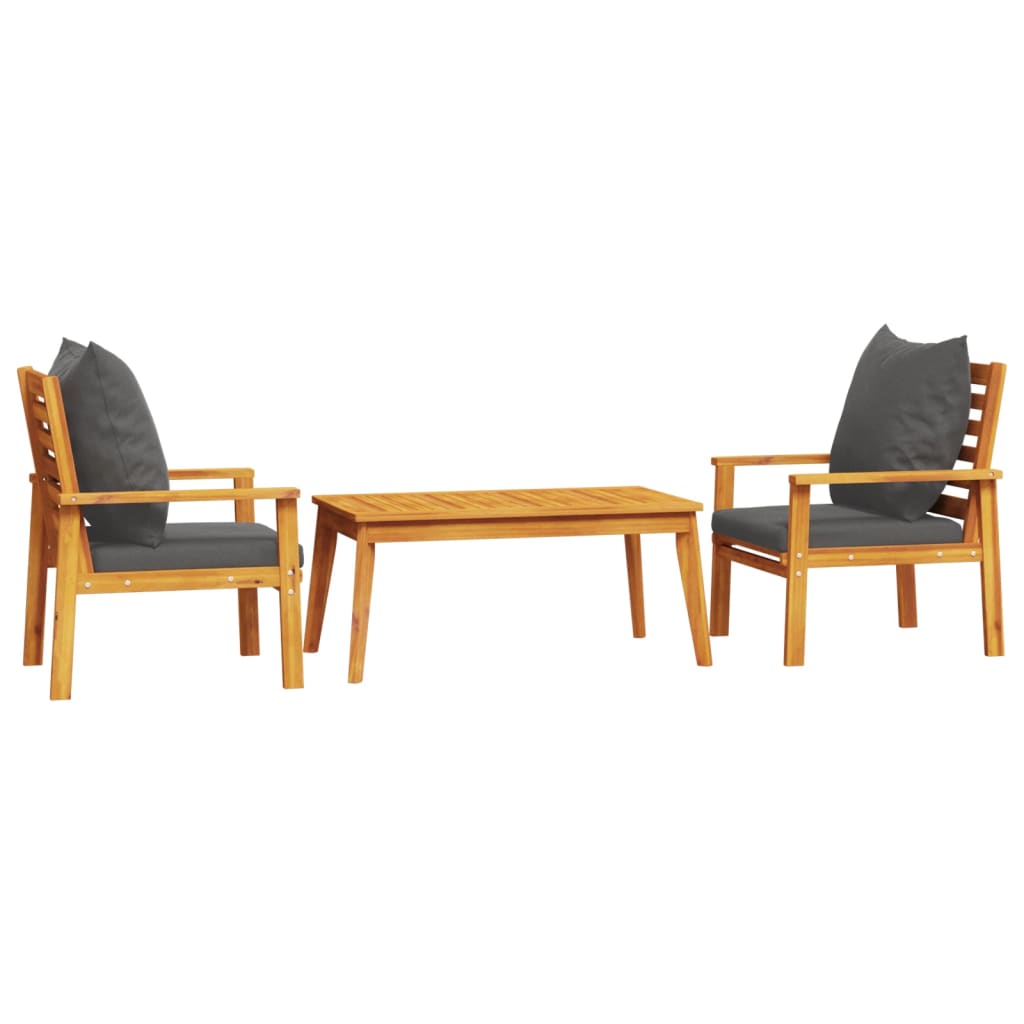 Garden Lounge Set Dark grey Solid acacia wood Medium Modular