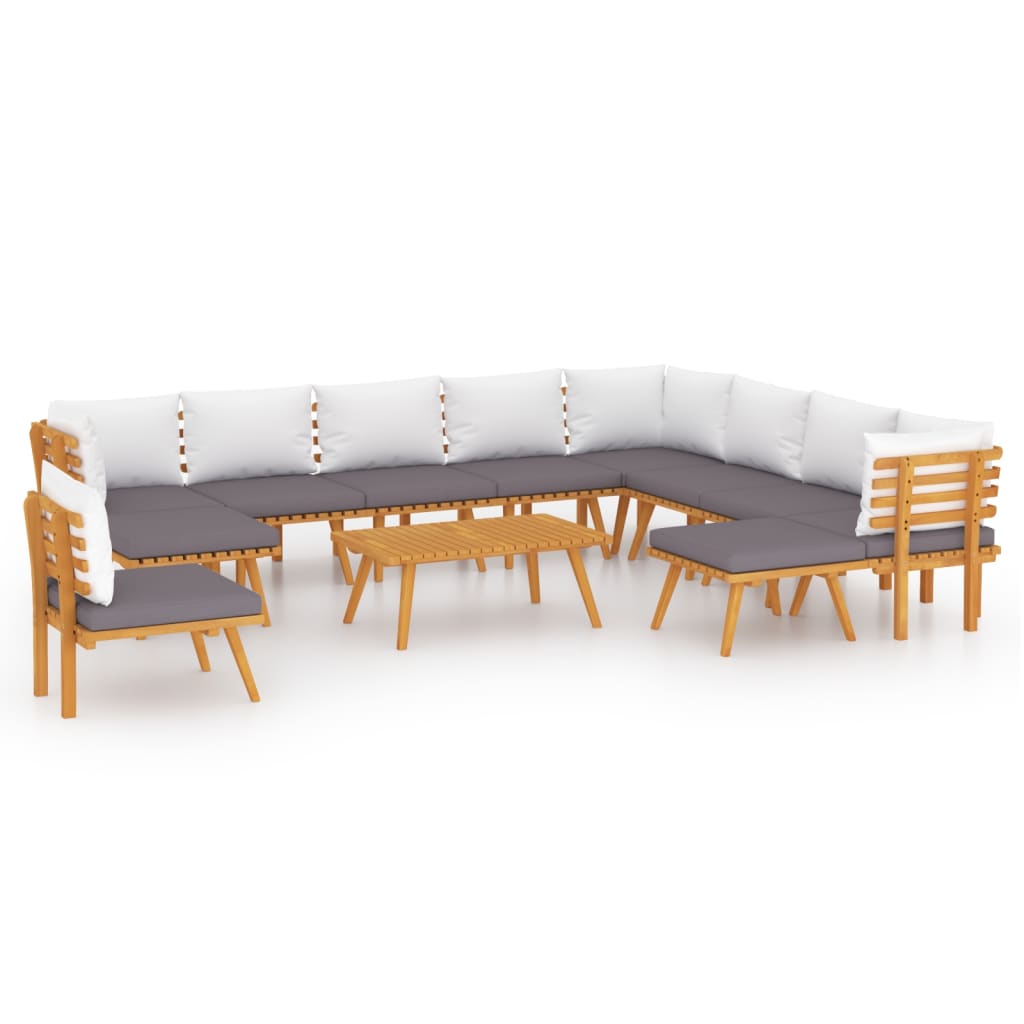 Garden Lounge Set Dark grey, white