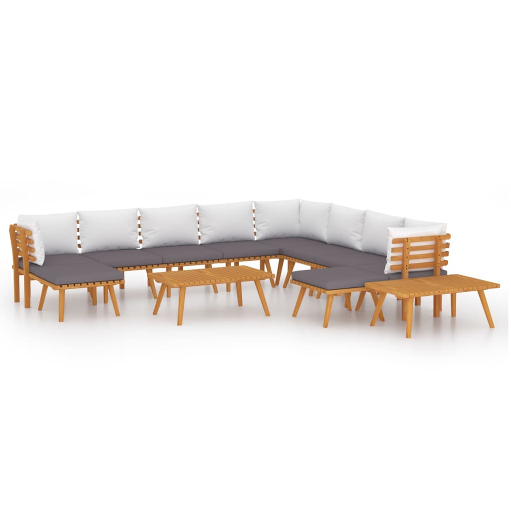 Garden Lounge Set Dark grey, white