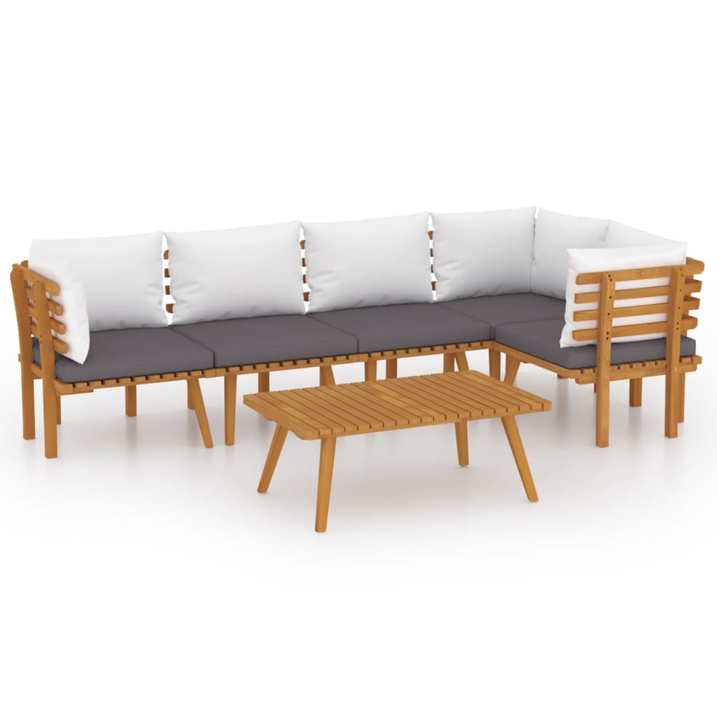 Garden Lounge Set Dark grey, white