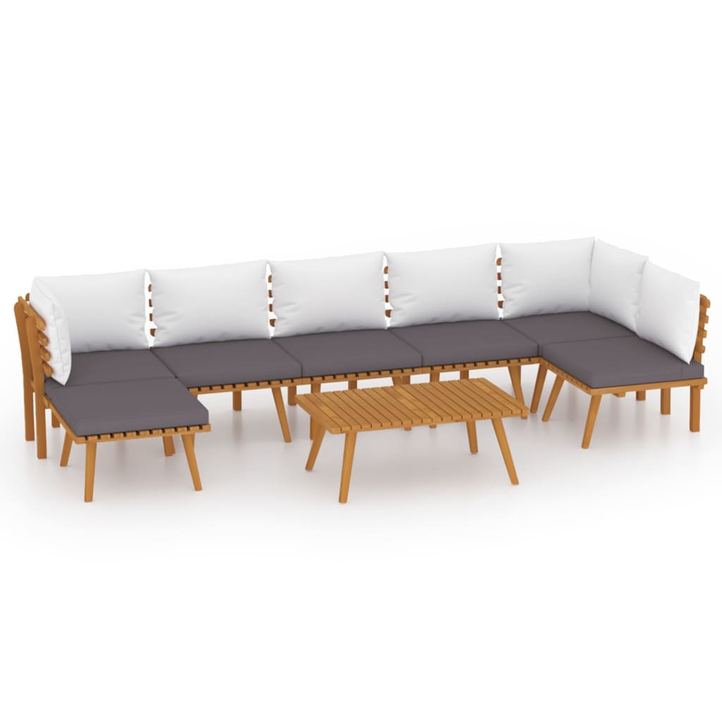 Garden Lounge Set Dark grey, white