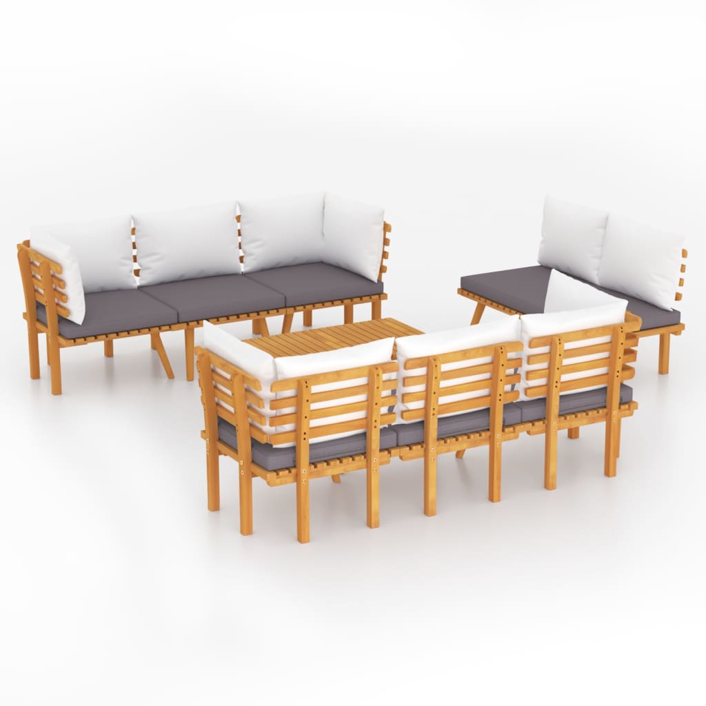 Garden Lounge Set Dark grey, white