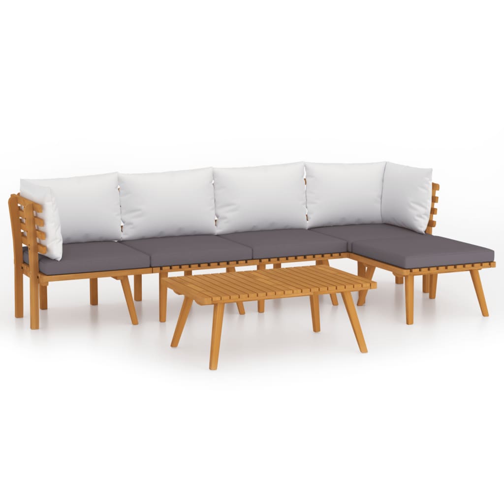 Garden Lounge Set Dark Grey, White