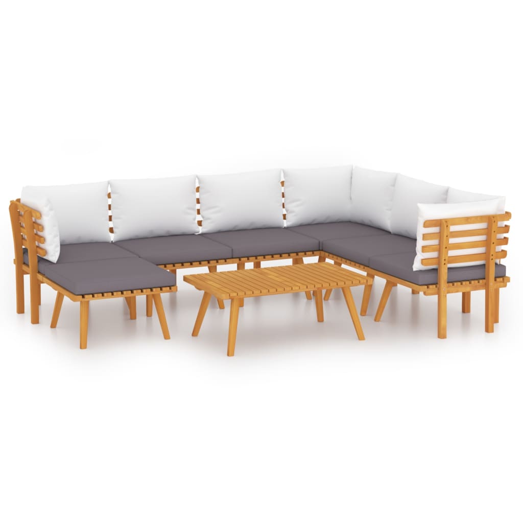 Garden Lounge Set Dark grey, white