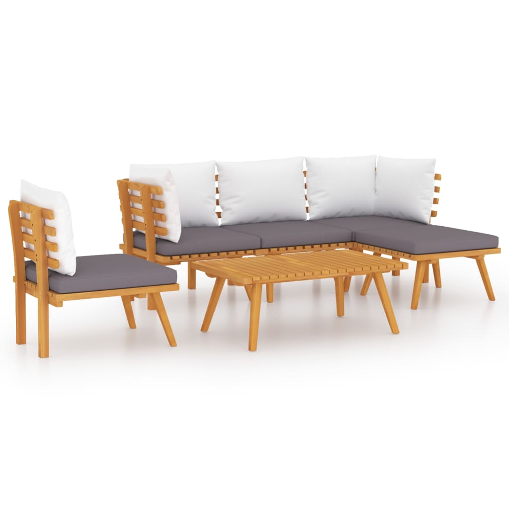 Garden Lounge Set Dark grey, white