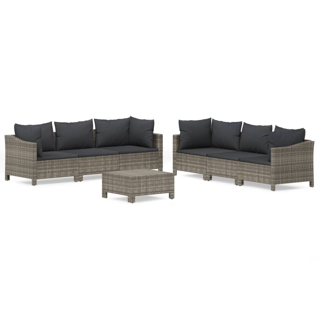Garden Lounge Set Gray PE rattan Modular Garden Lounge Set