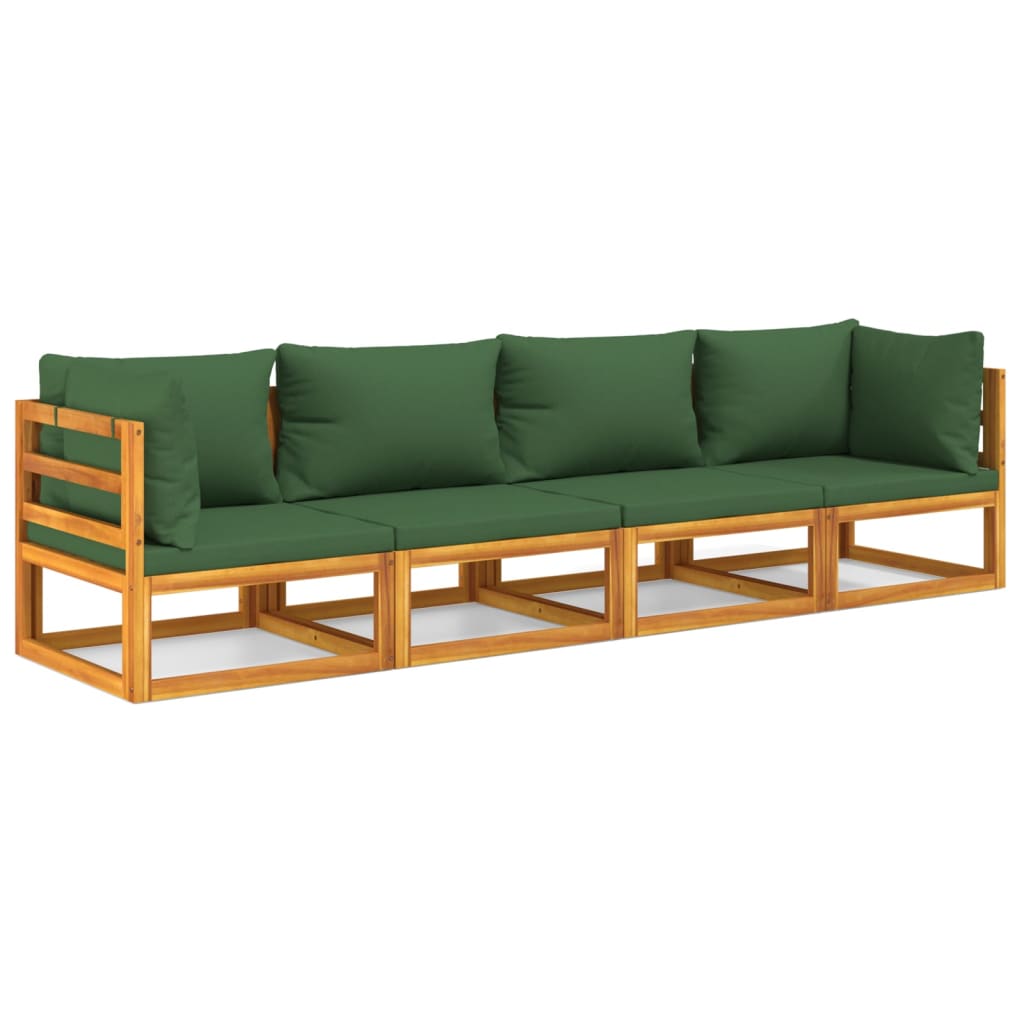 Garden Lounge Set Green Cushions