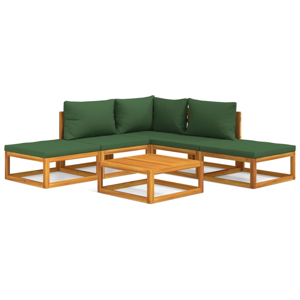 Garden Lounge Set Green Solid acacia wood Medium Modular
