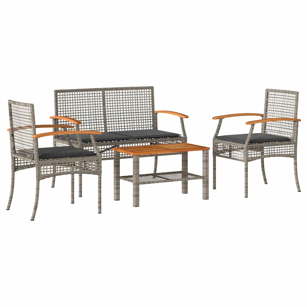 Garden Lounge Set Grey and brown
