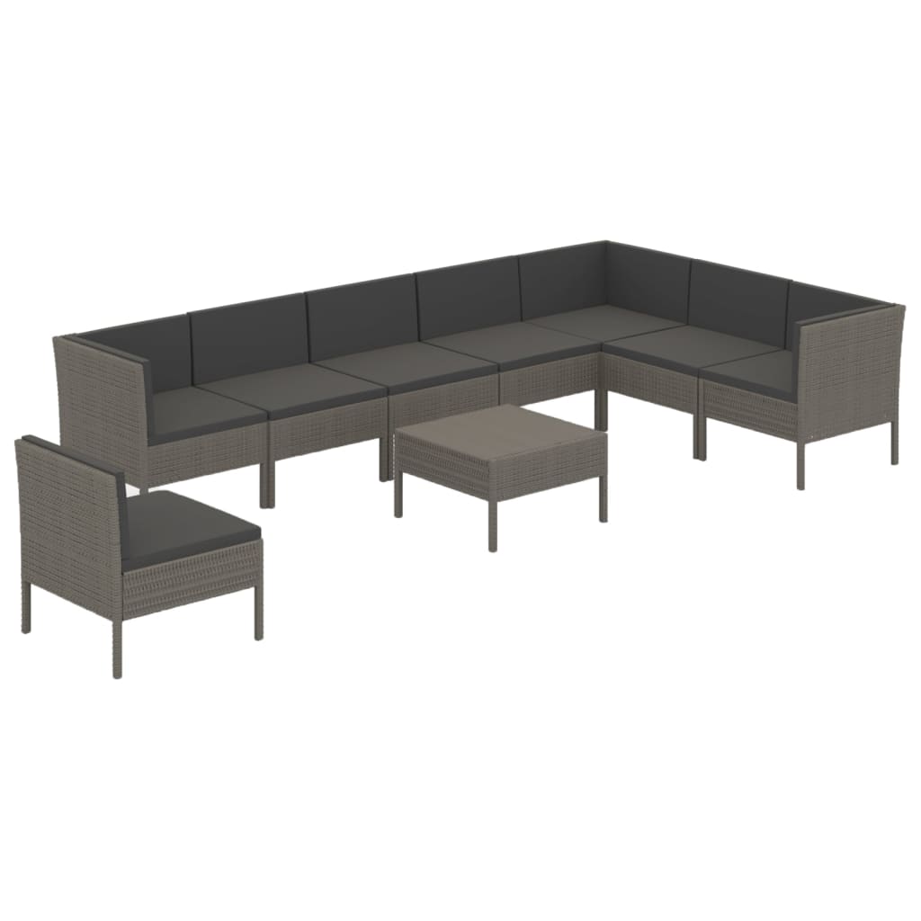 Garden Lounge Set Grey, Anthracite (cushions)