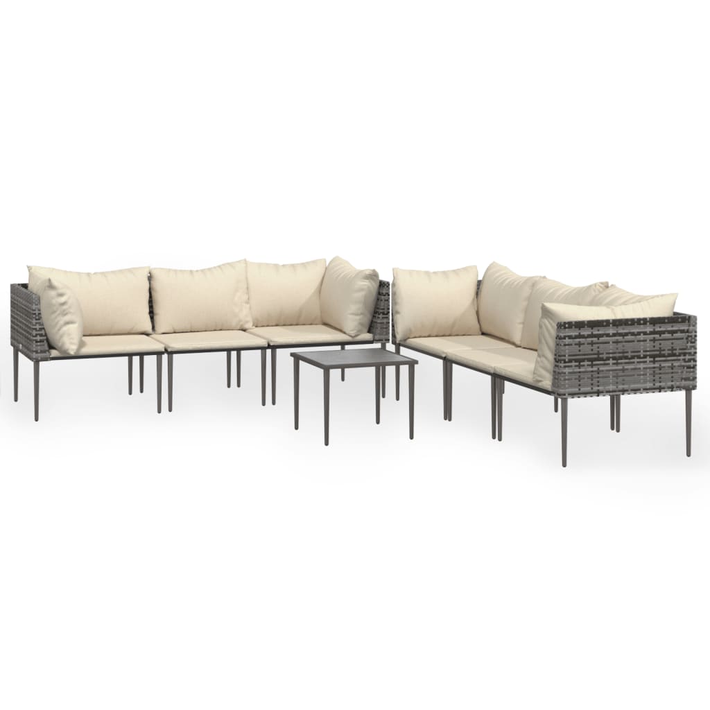 Garden Lounge Set Grey, Beige