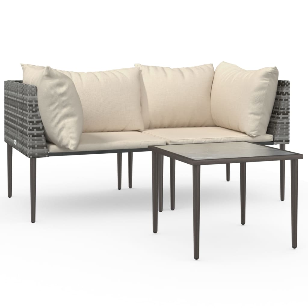 Garden Lounge Set Grey, Beige