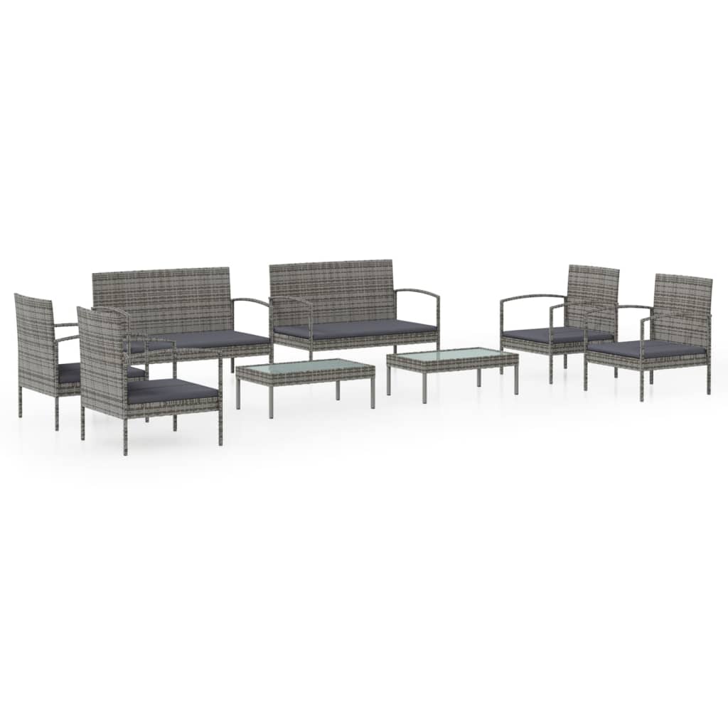 Garden Lounge Set Grey, Dark Grey