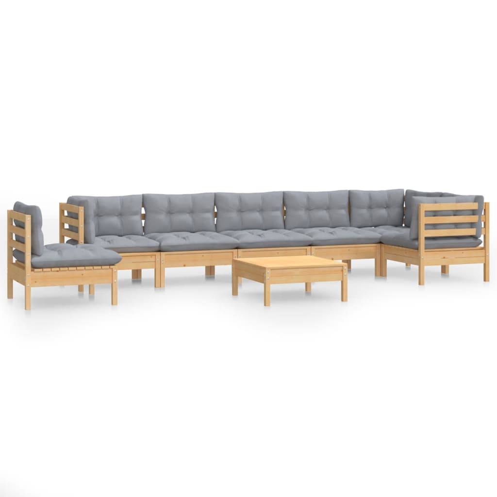 Garden Lounge Set Grey, Natural