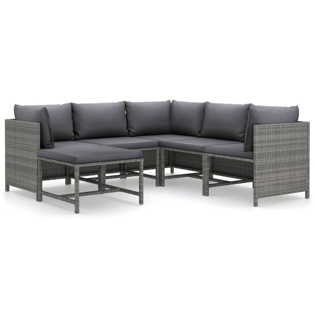 Garden Lounge Set Grey PE (polyethylene) rattan Medium Modular