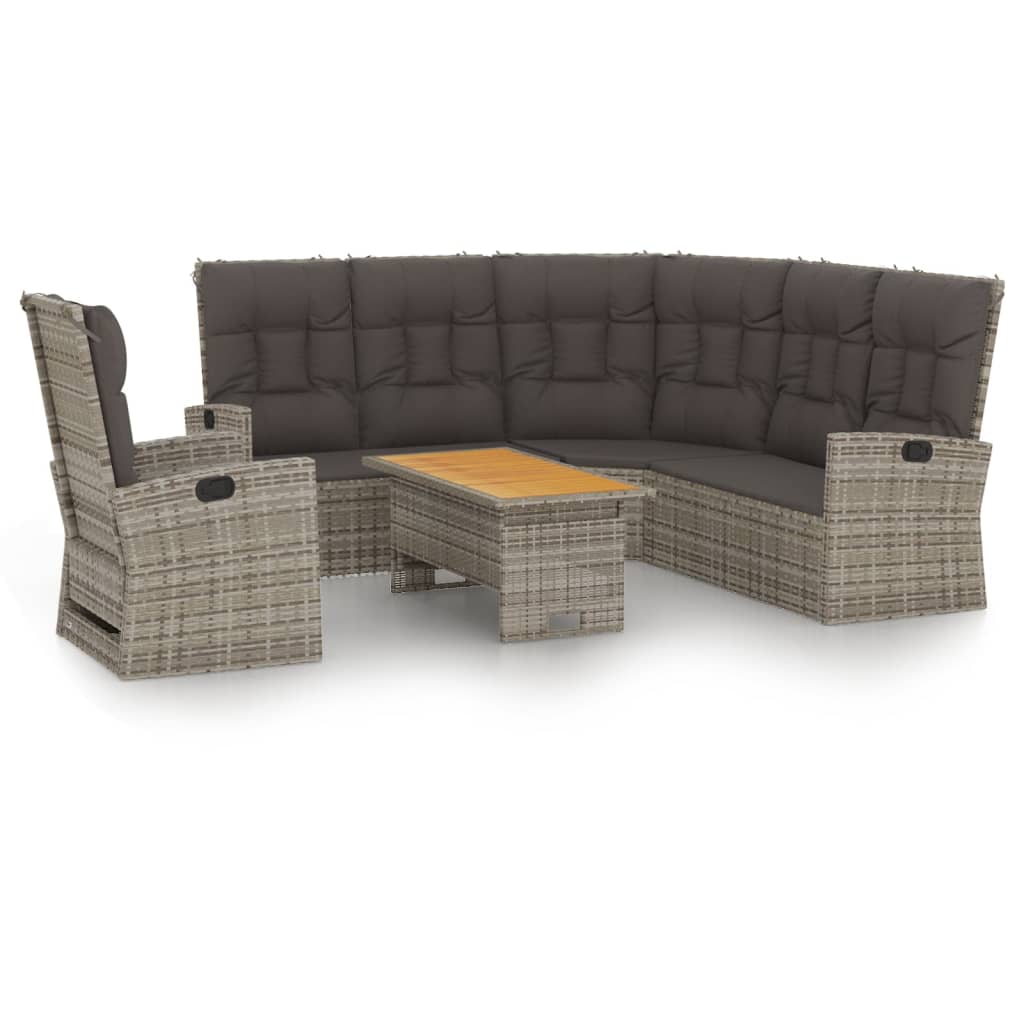 Garden Lounge Set Grey PE Rattan Large GARDEN LOUNGE SET Other