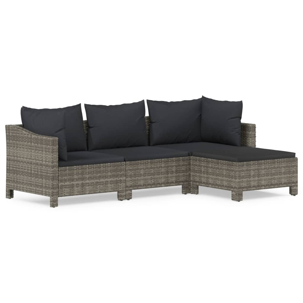 Garden Lounge Set Grey PE rattan Large Modular