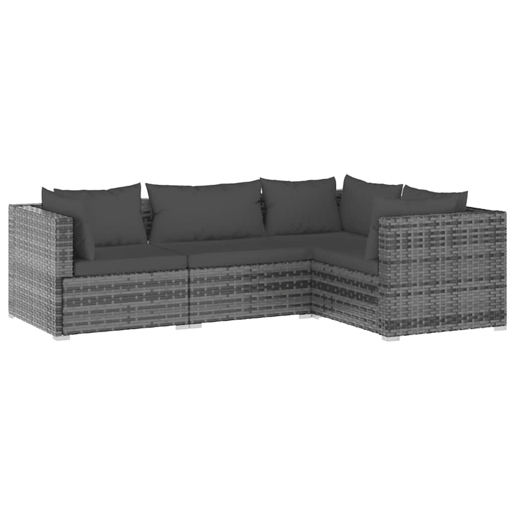 Garden Lounge Set Grey PE rattan Large Modular
