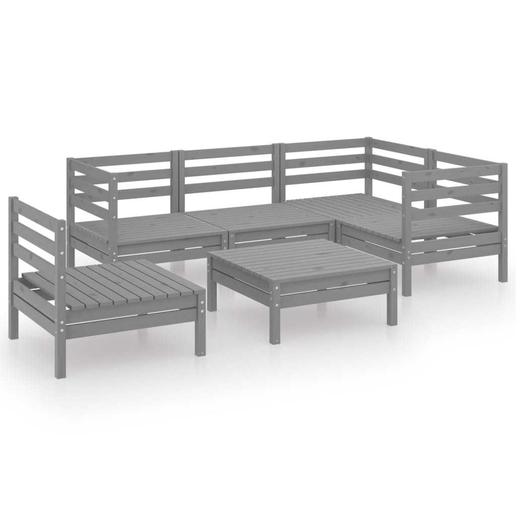 Garden Lounge Set Grey Solid pinewood Medium Modular