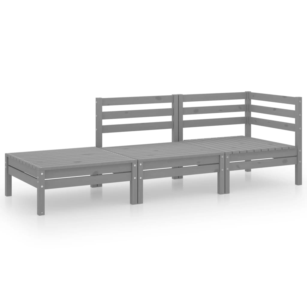 Garden Lounge Set Grey Solid pinewood Medium Modular Lounge Set