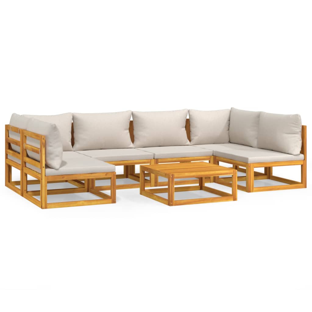 Garden Lounge Set Light Grey Solid acacia wood Large Modular