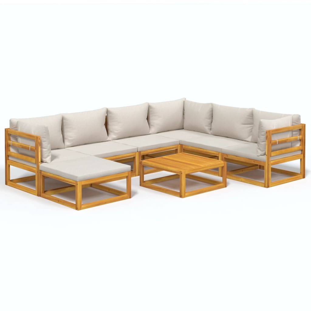 Garden Lounge Set Light Grey Solid acacia wood Medium Modular