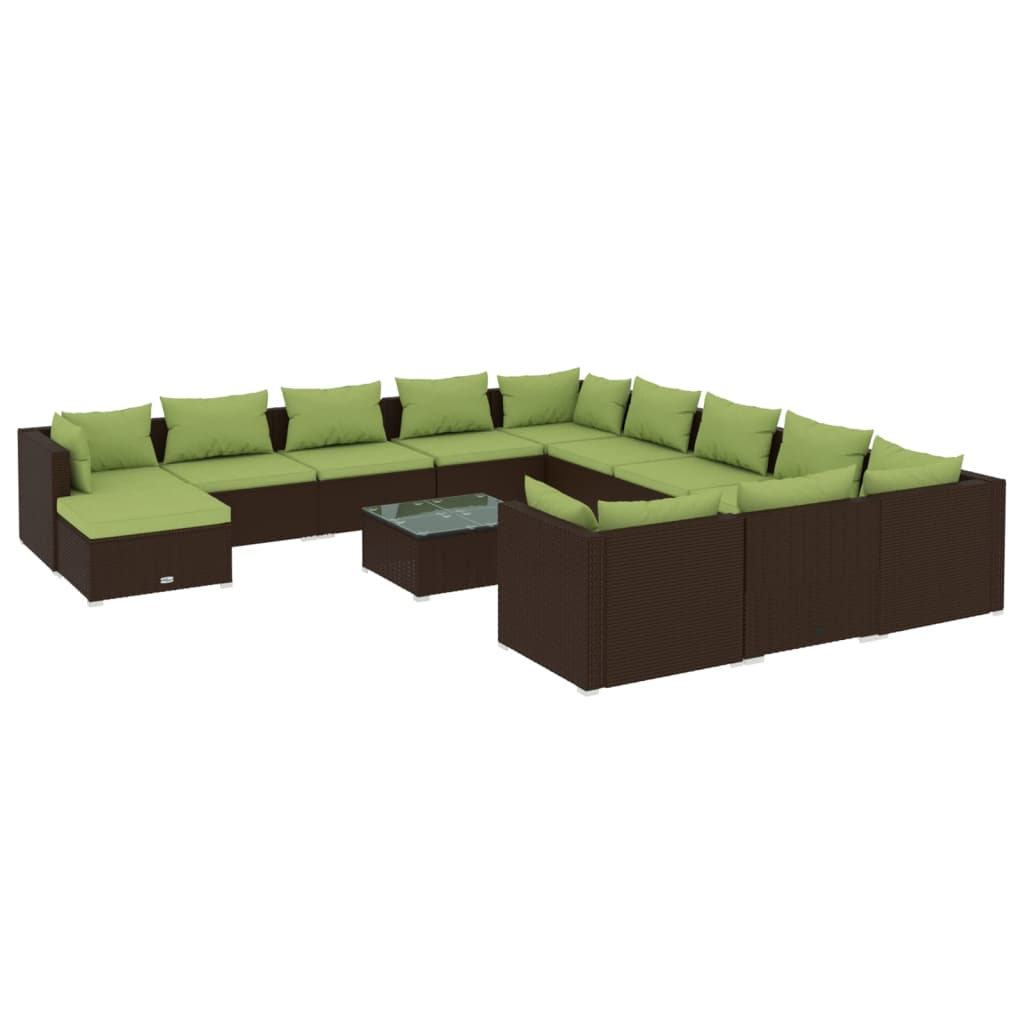 Garden Lounge Set Modular Brown Patio Set Rectangular Modern