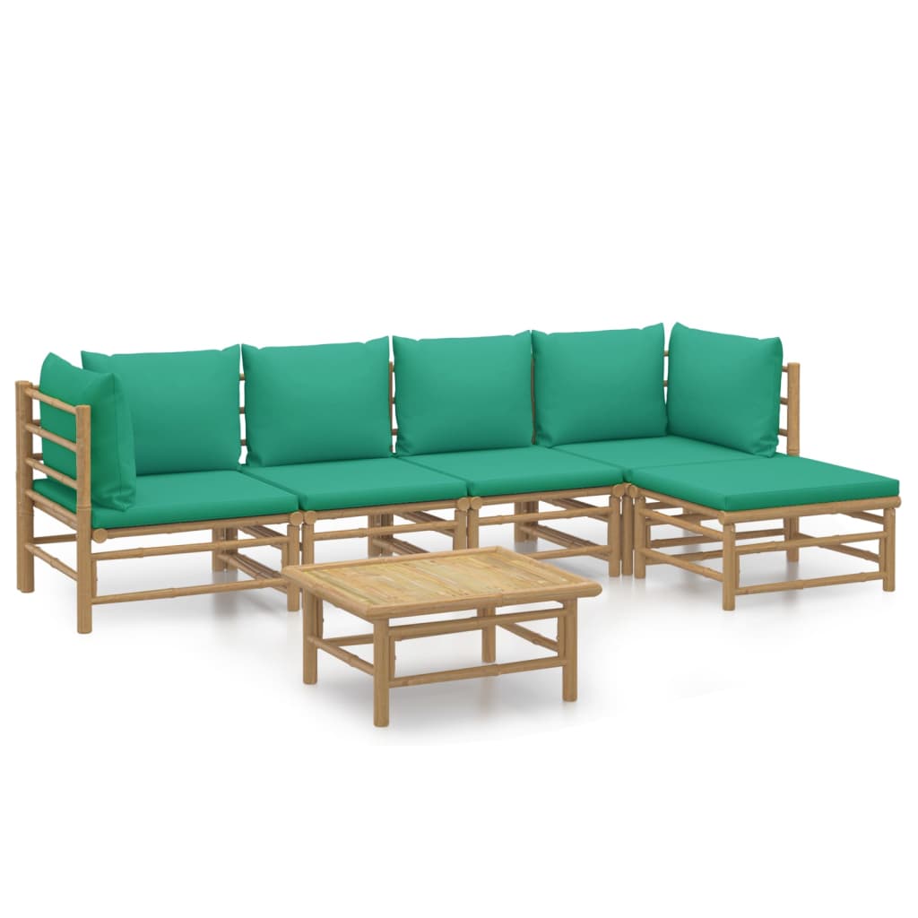 Garden Lounge Set Natural Bamboo Bamboo 6 Piece Modular