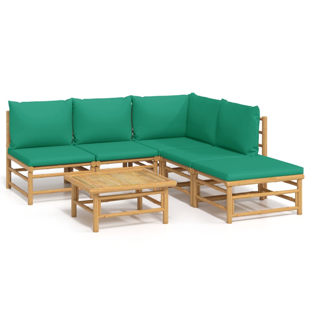 Garden Lounge Set Natural Bamboo Large Modular