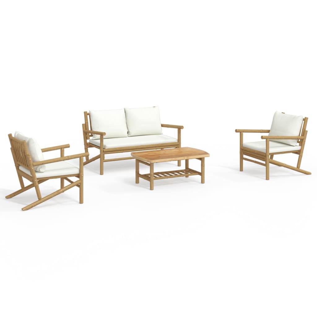 Garden Lounge Set Natural Bamboo Medium Modular Garden Lounge Set