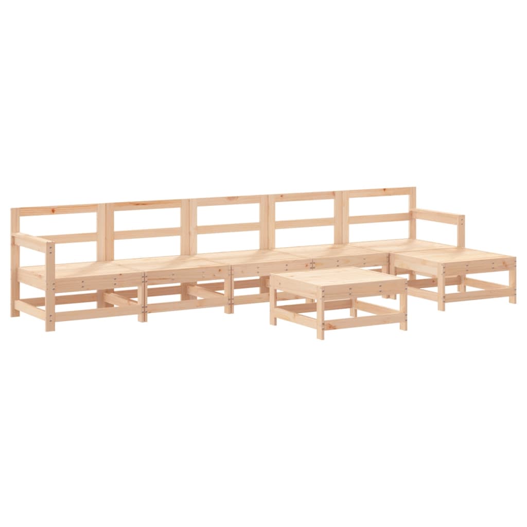Garden Lounge Set Natural Pine Solid Pine Wood Large Modular