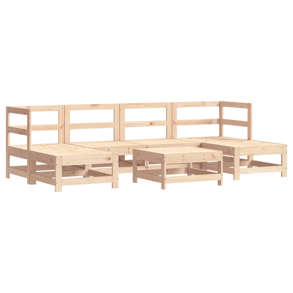 Garden Lounge Set Natural Pine Solid Pine Wood Large Modular