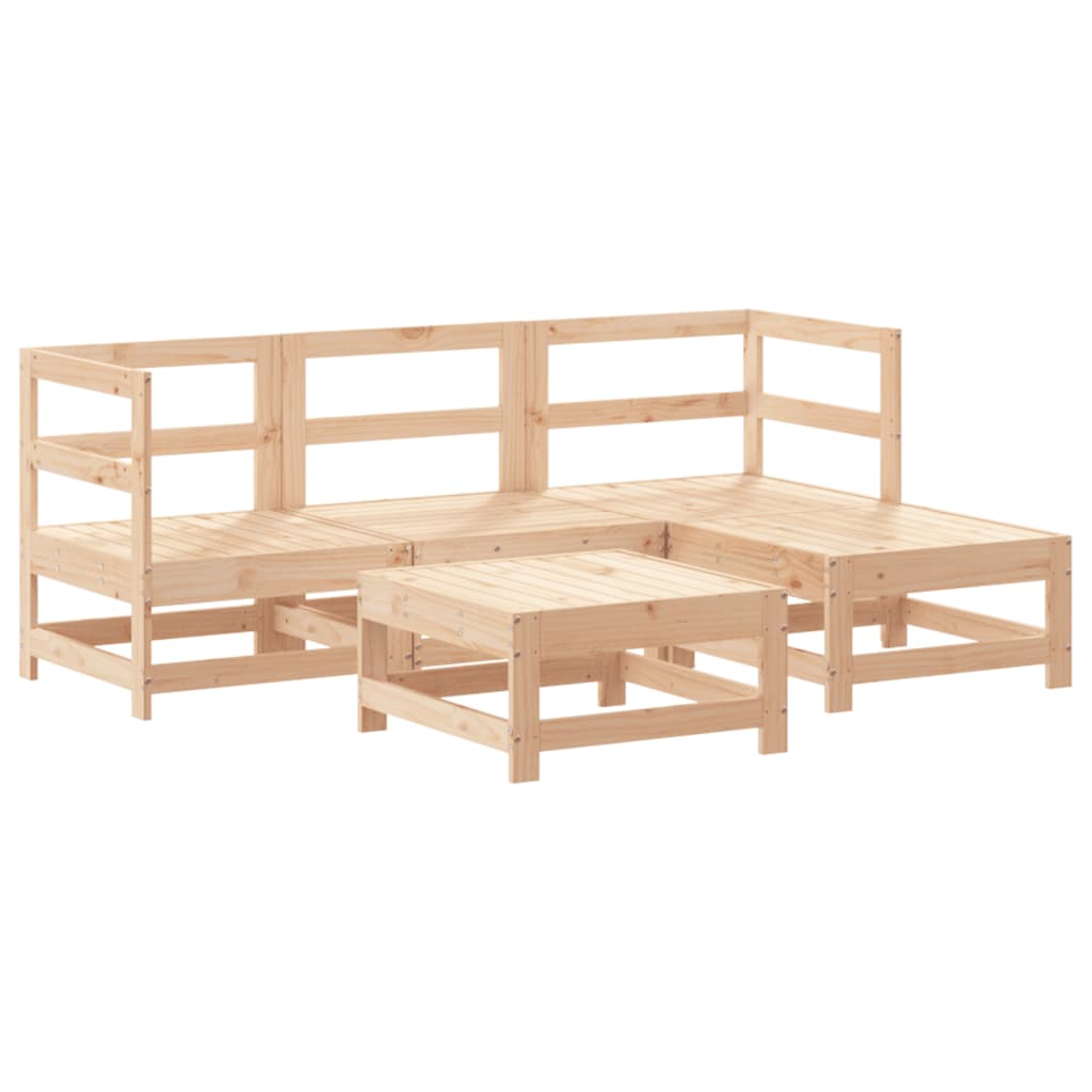 Garden Lounge Set Natural Pine Solid pine wood Medium Modular