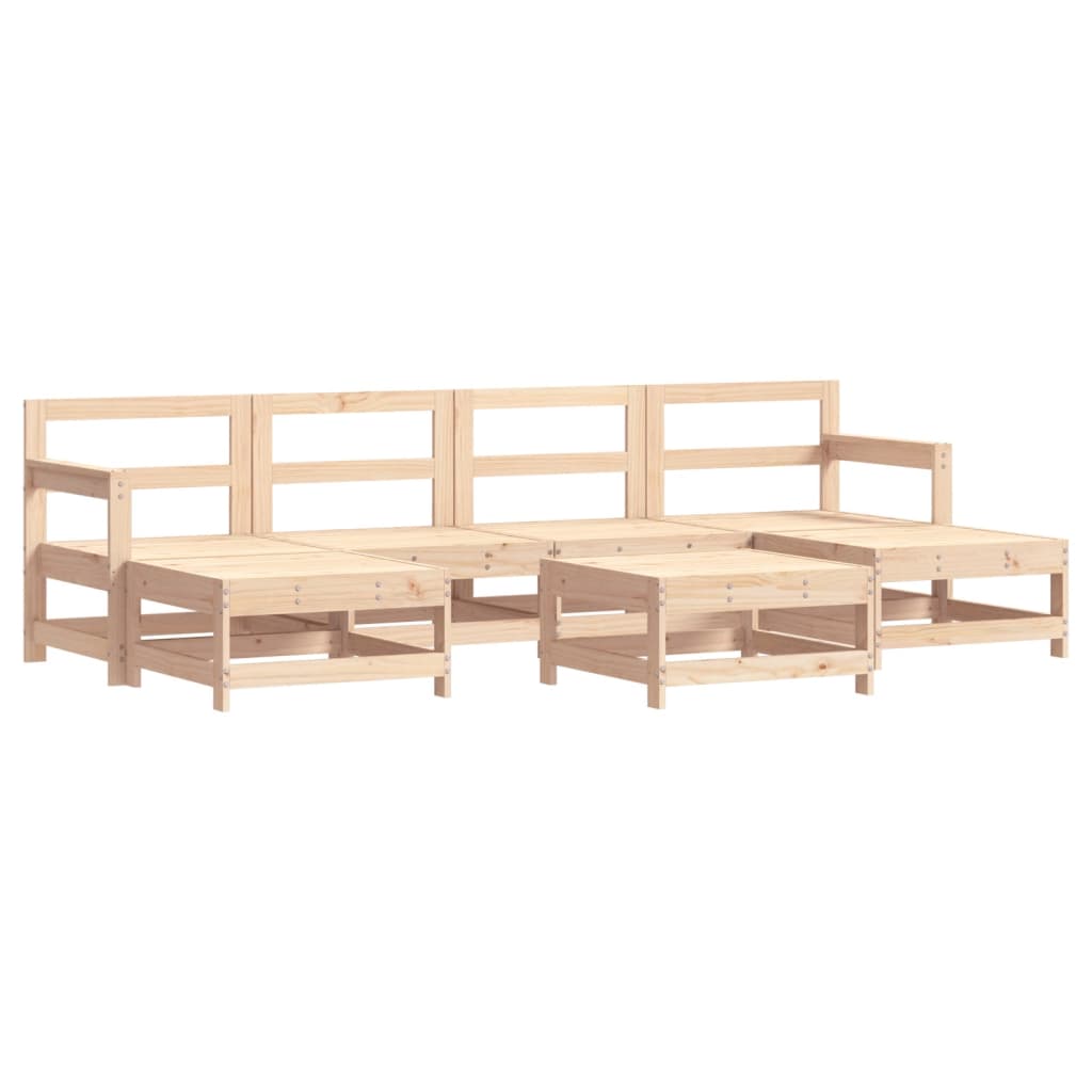 Garden Lounge Set Natural Pine Solid pine wood, Plywood Large