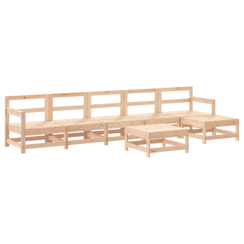 Garden Lounge Set Natural Pine Solid Pinewood Large Modular