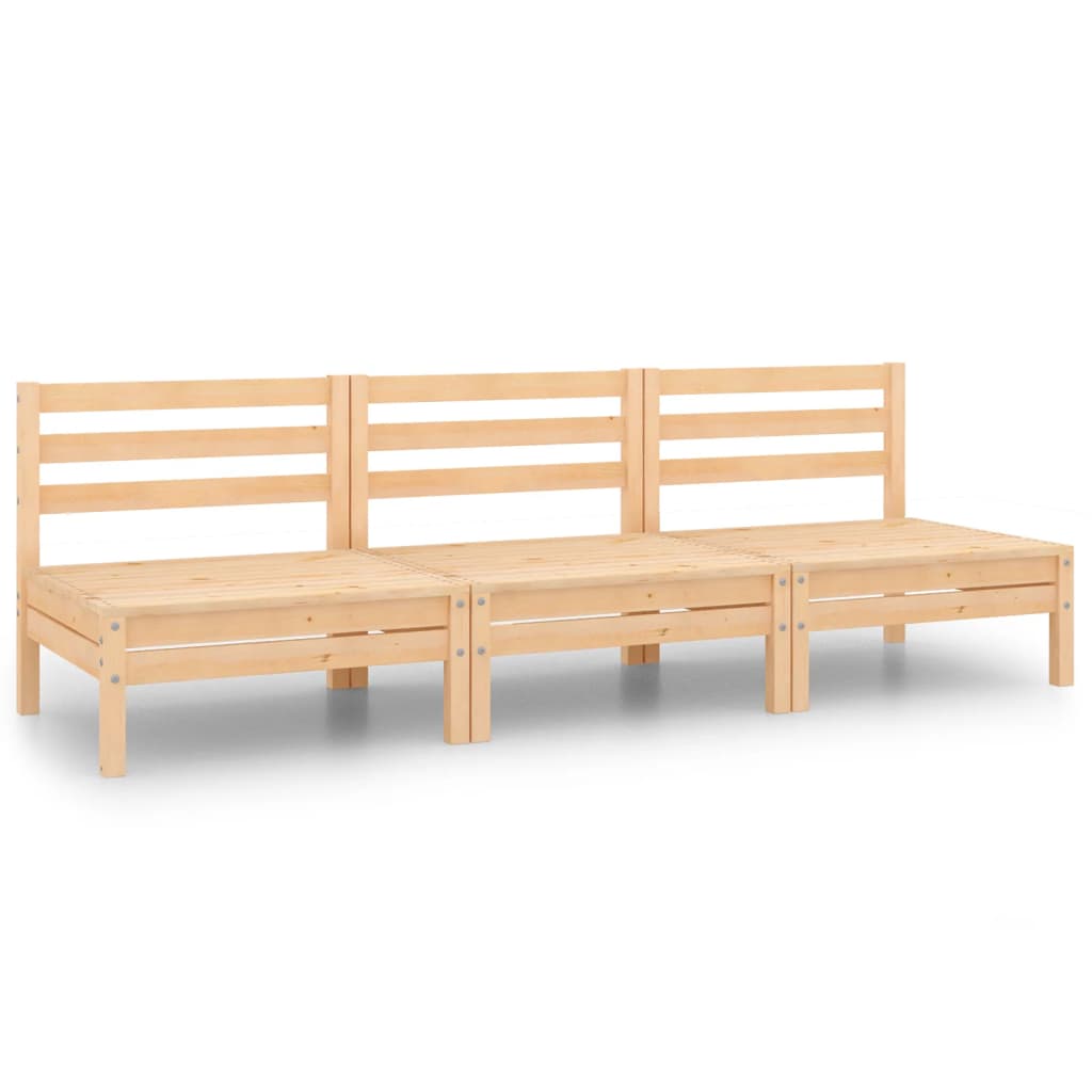 Garden Lounge Set Natural Solid Pine Wood Medium Modular