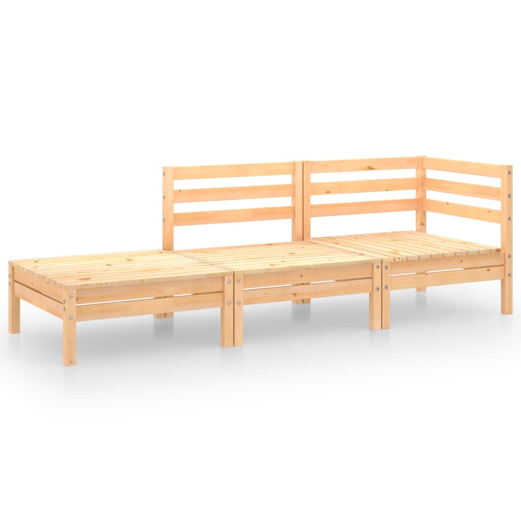 Garden Lounge Set Natural Solid pine wood Medium Modular