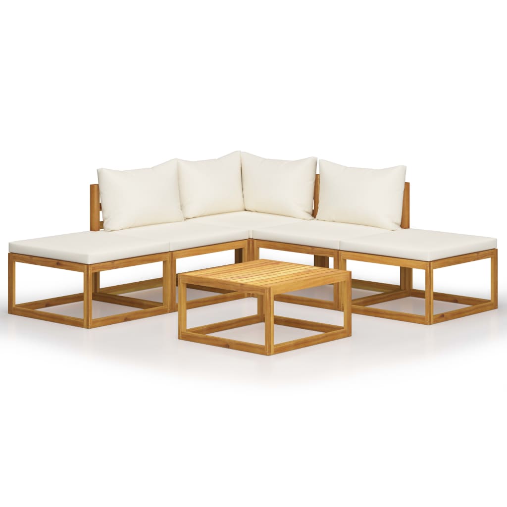 Garden Lounge Set Natural wood color Solid Acacia wood Standard