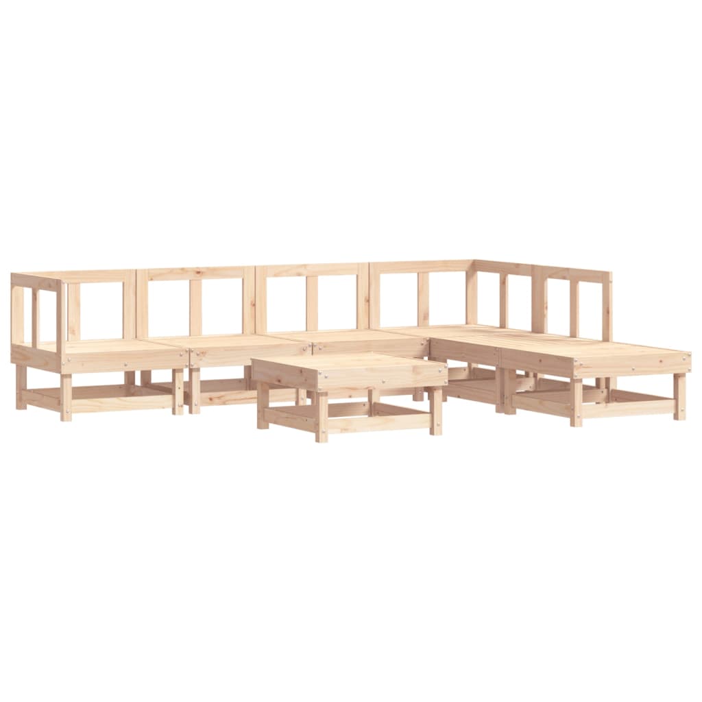 Garden Lounge Set Natural wood finish Solid Pine wood, Plywood