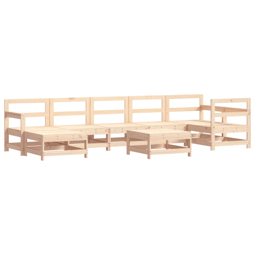 Garden Lounge Set Natural wood Solid pine wood Modular
