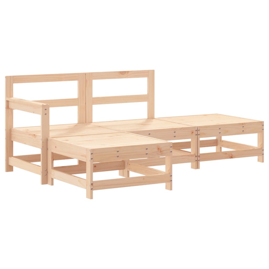Garden Lounge Set Natural wood Solid pine wood, Plywood 4-piece set