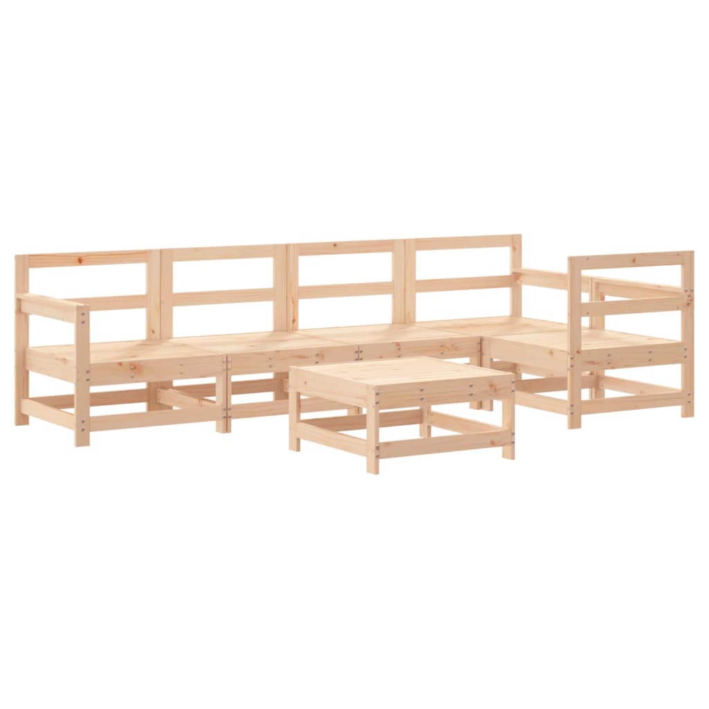 Garden Lounge Set Natural Wood Solid Pine Wood, Plywood Large
