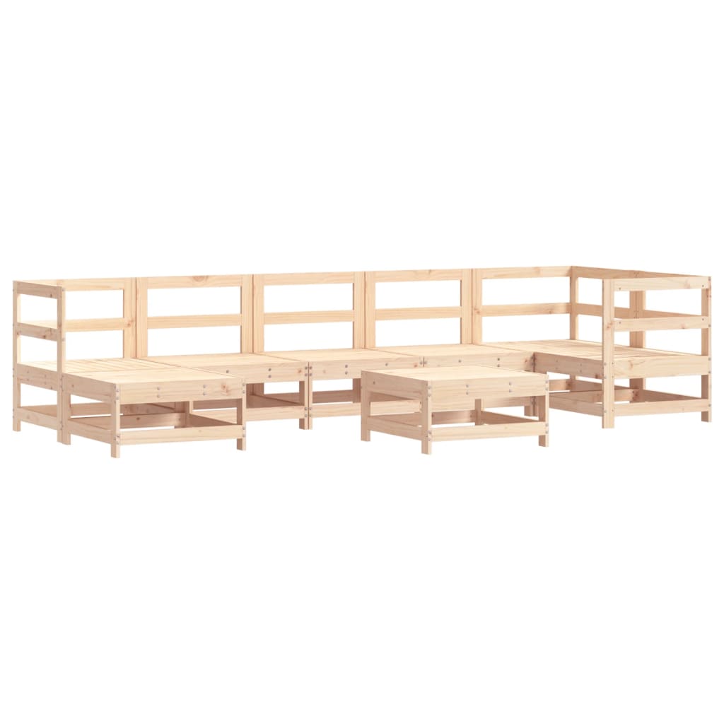 Garden Lounge Set Natural wood Solid pine wood, Plywood Large