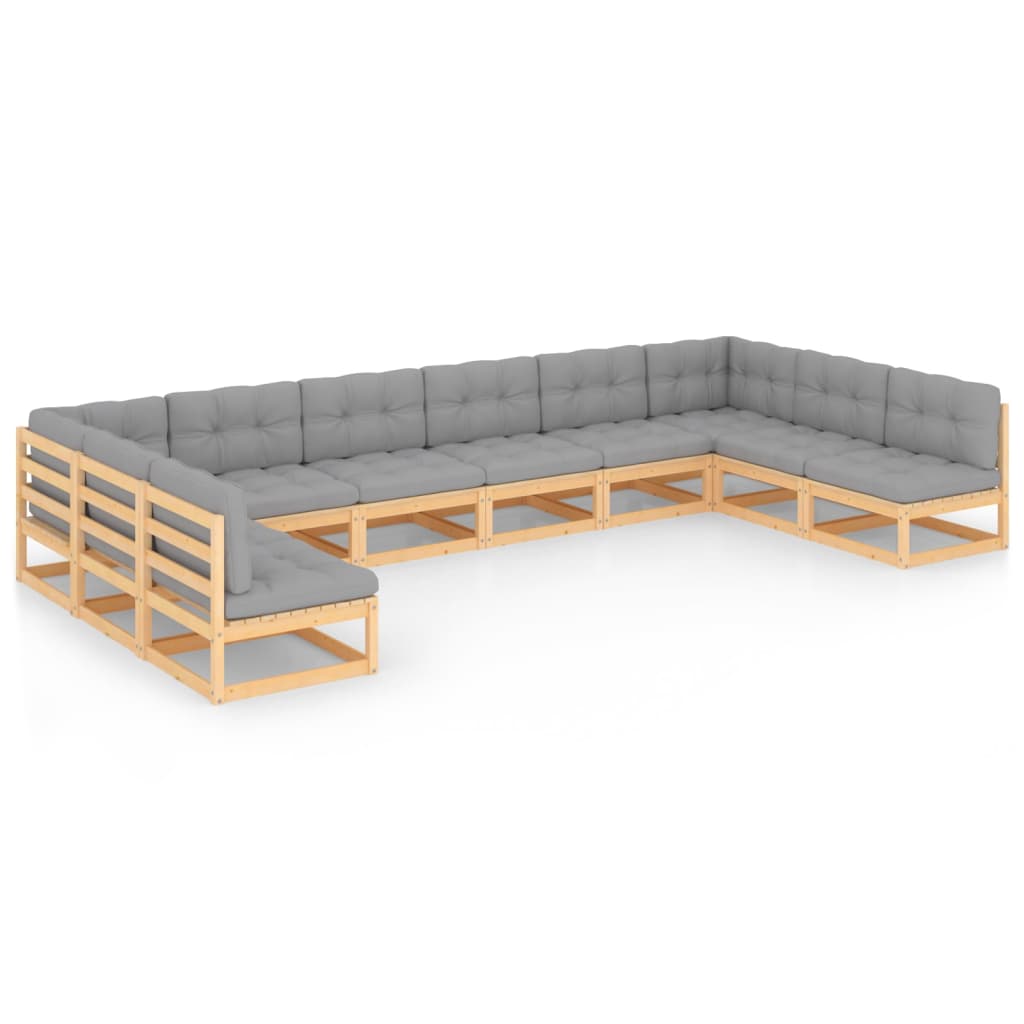 Garden Lounge Set Natural wood Solid pinewood Lounge Set Modular
