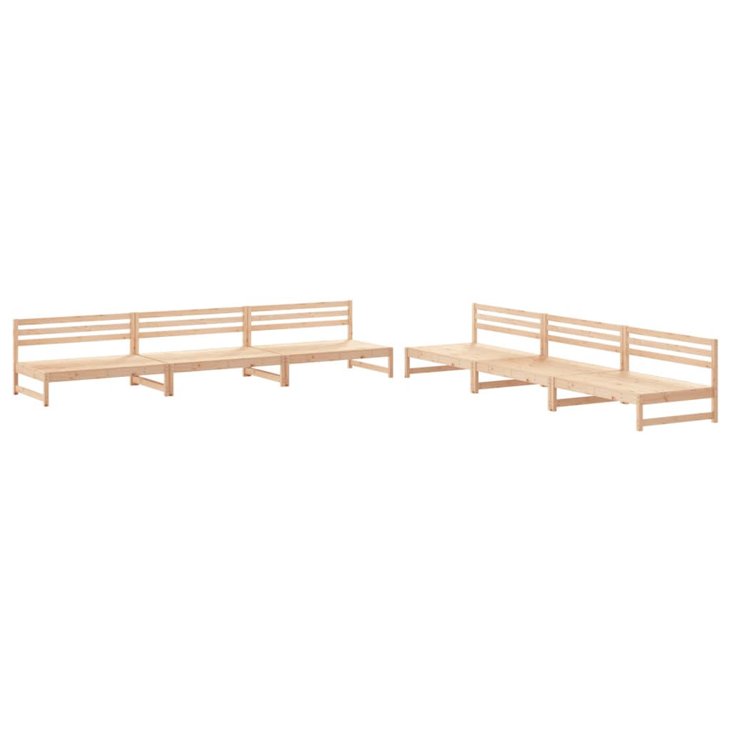 Garden Lounge Set Natural Wood Solid pinewood, Plywood for slats